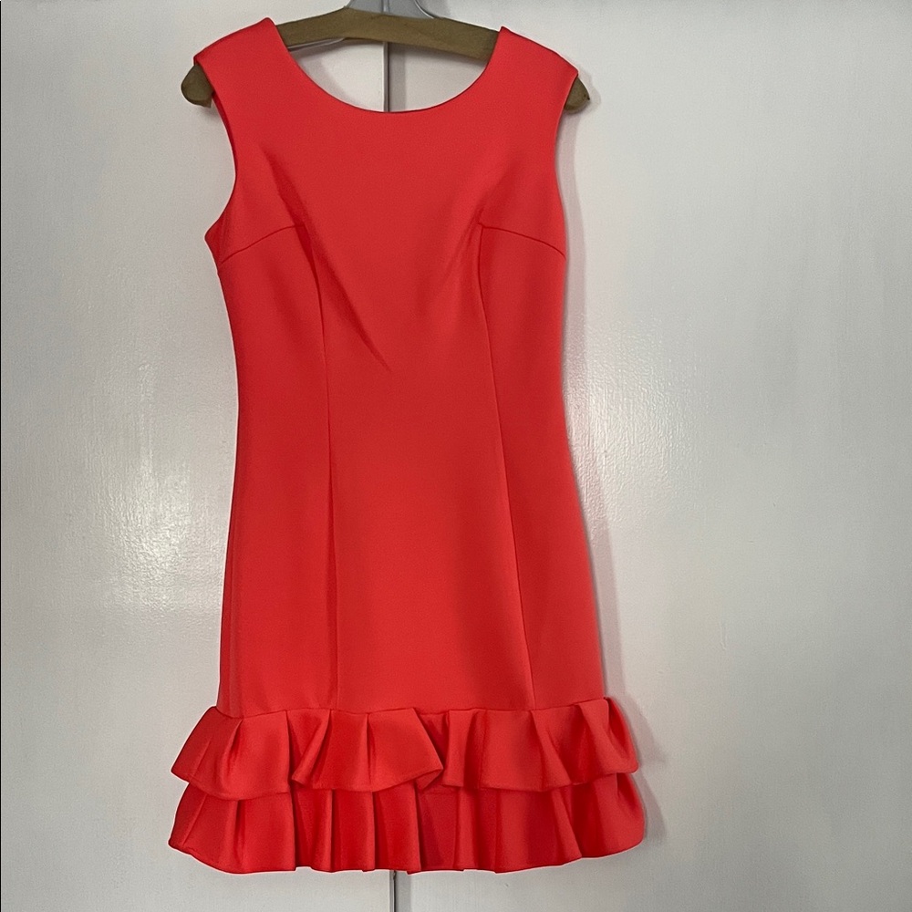 Elegant Coral Sleeveless Dress